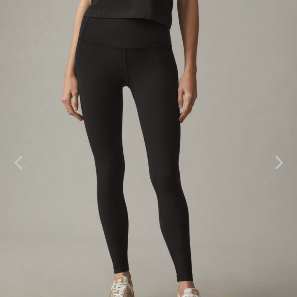 Black Cotton High Rise Leggings